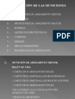 Clasificación de Municiones y Espoletas.