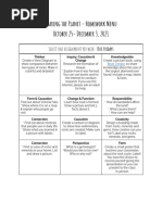 Sharing The Planet Homework Menu