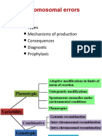 Chromosomal Errors: Types Mechanisms of Production Consequences Diagnostic Prophylaxis