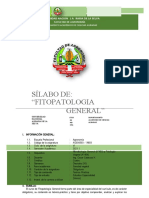 Sílabo De: "Fitopatologia General": Universidad Nacion L A Raria de La Selva