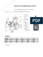 Experiment (1) :performance of A Cintrifugal Pump at Constant Speed