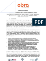 Consultoría de Investigación y Sistematización - TDR