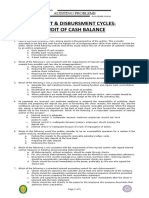 Receipt & Disbursment Cycles: Audit of Cash Balance: Auditing Problems