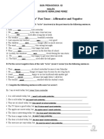 Verb "To Be" Past Tense - Affirmative and Negative: Grammar Practice Worksheets