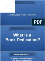 Autobiography Project - Dedication