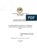 "Factores de Riesgo Asociados A La Comisión de Infracciones Adolecentes