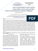 The Teaching Practices of Social Studies Teachers and The Four Cs of 21st Century Skills of Aeta Learners in Subic District, Schools Division of Zambales, Philippines