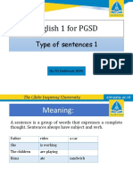 English 1 For PGSD: Type of Sentences 1