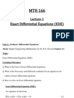 Lecture 1 Exact Differential Equations