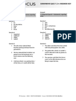 Grammar Quiz 7.2 Answer Key