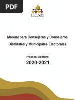 Manual para Consejeras y Consejeros Distritales y Muncipales Electorales 10-FEB - 2021