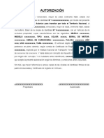 AUTORIZACIÓN de Dueño para Transitar Con Vehiculo