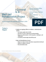 Status Report On Collaborative Criminal Justice Efforts & Main Jail Rehabilitation Project