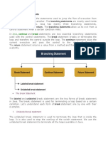 Continue Break: 2. Java Branching Statements