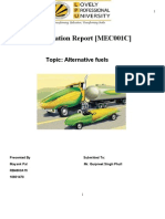 Presentation Report (MEC001C) : Topic: Alternative Fuels