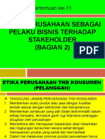 11 - Etika Perusahaan Terhadap Stakeholder (Bagian 2)