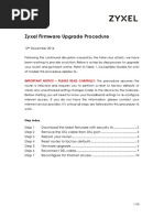 Zyxel Firmware Upgrade Procedure