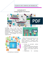Monkayo College of Arts, Sciences and Technology: Learning Episode 13: Technology Integration in The Classroom