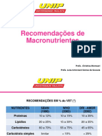 Aula 04 - Recomendações de Macronutrientes