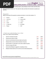 Speaking Skills Practice: A Friend in Need - Exercises: Preparation