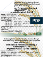 Participatory Performance Testing & Validation (PPTV) For Irrigated Lowland - Inbred