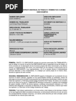 Contrato Individual de Trabajo A Término Fijo e Indefinido Luis