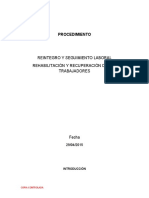 Procedimiento de Reintegro y Seguimiento Laboral