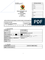 UNZA Undergraduate Application Form For 2022