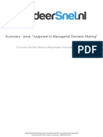 Summary Book Judgment in Managerial Decision Making