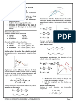 Kinematics: Two and Three Dimensional Motion: Intended Learning Outcomes (Ilo)