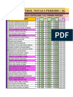 Control Notas I Periodo / 2020: Lengua Castellana 7-01/ Primer Periodo Estudiante