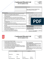 Continental Biscuits LTD: Job Description Form