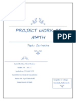 Project Work of Math: Topic: Derivative