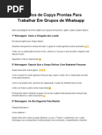 Modelos de Copys Prontas para Trabalhar em Grupos de Whatsapp