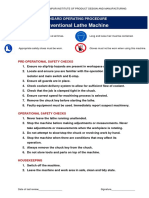 Conventional Lathe Machine: Standard Operating Procedure