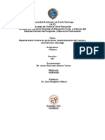 Reporte Lectura Sobre Las Posiciones, Desplazamiento Del Campo y Característica Del Juego.