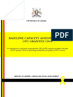 Baseline Capacity Assessment For OVC Grantee CSOs