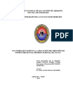 Factores Que Limitan La Aplicación Del Principio de Oportunidad en El Distrito Judicial de Tacna