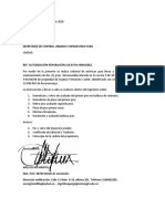 Carta de Autorización Reparación Locativa