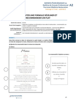 Activité A2 Presenter Une Formule Déjeuner Et Recommander Un Plat