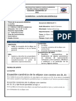 10° GEOMETRÍA GUIA #10 - LA ELIPSE CON CENTRO (H, K)