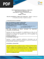 Actividades y Rúbrica Unidad 2 - Fase 3 - Análisis de La Transferencia de Masa - Equilibrio de Fases I