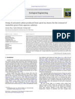 Using of Activated Carbon Produced From Spent Tea Leaves For The Removal of Malachite Green From Aqueous Solution