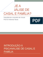 Slides - Por Que A Psicanálise de Casal e Família Importancia e Conceito de Vínculo