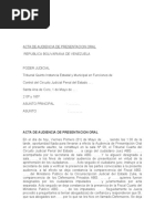 Acta de Audiencia de Presentacion Oral