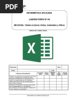 Lab08 - Tablas en Excel, Orden, Subtotales Condori Cuyo