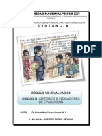 Modulo VIII. Evaluacion Unidad III. Criterios e Indicadores D
