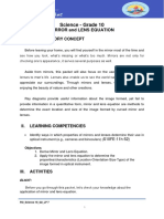 Science - Grade 10: Mirror and Lens Equation