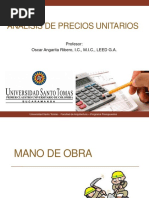 14 - Análisis de Precios Unitarios - Mano de Obra