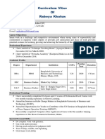 Curriculum Vitae of Rabeya Khatun: Mailing Address